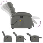 vidaXL Fauteuil de massage inclinable Gris foncé Tissu
