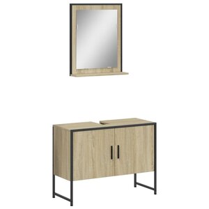 vidaXL Ensemble d'armoires de salle de bain 2 Pièces chêne sonoma