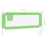 vidaXL Barrière de sécurité de lit d'enfant Vert 200x25 cm Tissu