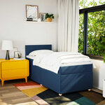 vidaXL Sommier à lattes de lit avec matelas Bleu 90x190 cm Tissu