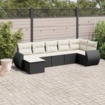 vidaXL Salon de jardin 8 Pièces avec coussins noir résine tressée