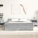 vidaXL Cadre de lit sans matelas sonoma gris 140x200 cm