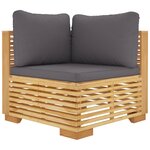vidaXL Salon de jardin 3 Pièces avec coussins Bois de teck solide