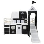 vidaXL Lit mezzanine d'enfants avec toboggan et échelle Pin 97x208 cm