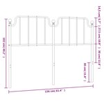 vidaXL Tête de lit métal noir 150 cm
