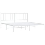 vidaXL Cadre de lit métal avec tête de lit blanc 200x200 cm