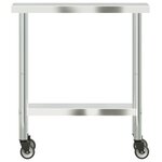 vidaXL Table de travail de cuisine avec roues 82 5x30x85 cm inox