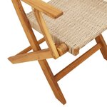 vidaXL Chaises de jardin lot de 2 beige bois massif d'acacia et rotin