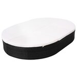 vidaXL Lit de repos d'extérieur avec coussin Résine tressée Noir