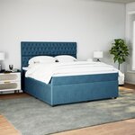 vidaXL Sommier à lattes de lit et matelas bleu 180x200 cm velours