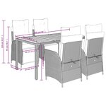 vidaXL Ensemble à manger de jardin 5 Pièces coussins gris résine tressée