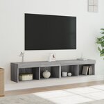 vidaXL Meubles TV avec lumières LED 2 Pièces sonoma gris 80x30x30 cm