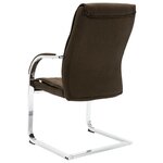 Chaise fauteuil siège de bureau informatique étude cantilever tissu brun 02_0023994