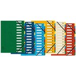 Trieur Harmonika® À Fenêtres Avec Élastiques Véritable Carte Lustrée 12 Compartiments - Couleurs Assorties - X 6 - Exacompta