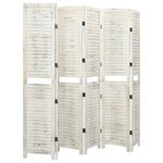 vidaXL Cloison de séparation 6 panneaux Blanc antique 215x166 cm Bois