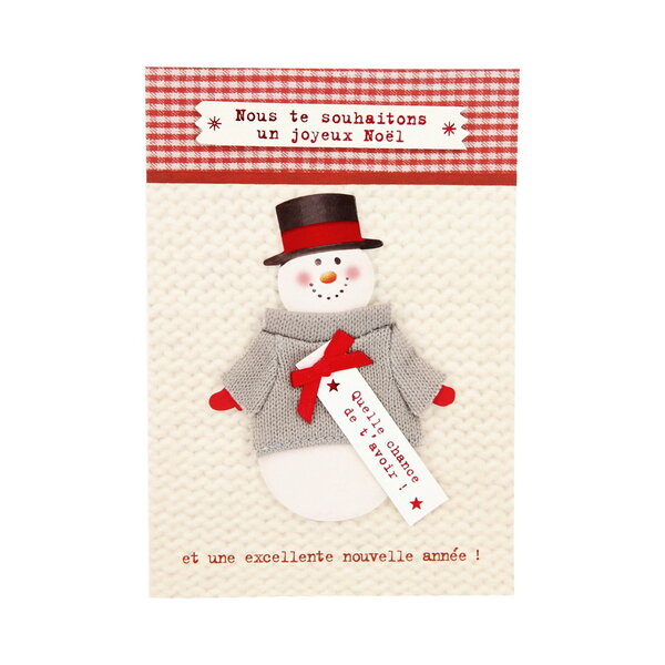Carte de voeux - fêtes de fin d'année  joyeux noël bonne année bonhomme de neige