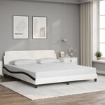 vidaXL Cadre de lit sans matelas blanc et noir 180x200 cm similicuir