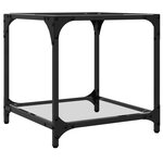 vidaXL Table basse avec dessus en verre transparent 40x40x40 cm acier