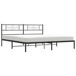 vidaXL Cadre de lit métal avec tête de lit noir 200x200 cm