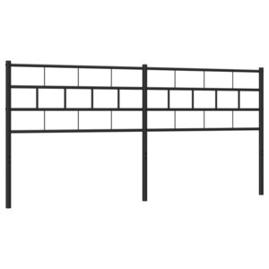 vidaXL Tête de lit métal noir 160 cm