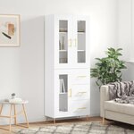 vidaXL Buffet haut Blanc 69 5x34x180 cm Bois d'ingénierie