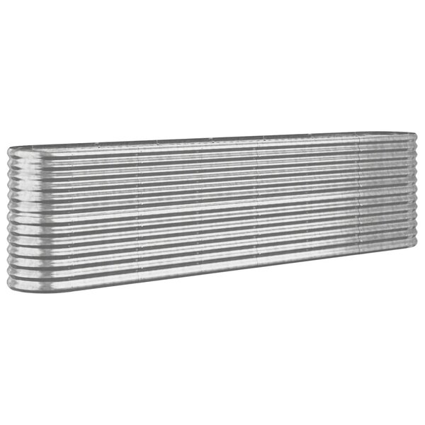 vidaXL Lit surélevé de jardin Acier enduit de poudre Argenté