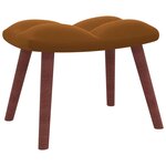 vidaXL Chaise à bascule avec repose-pied Marron Velours