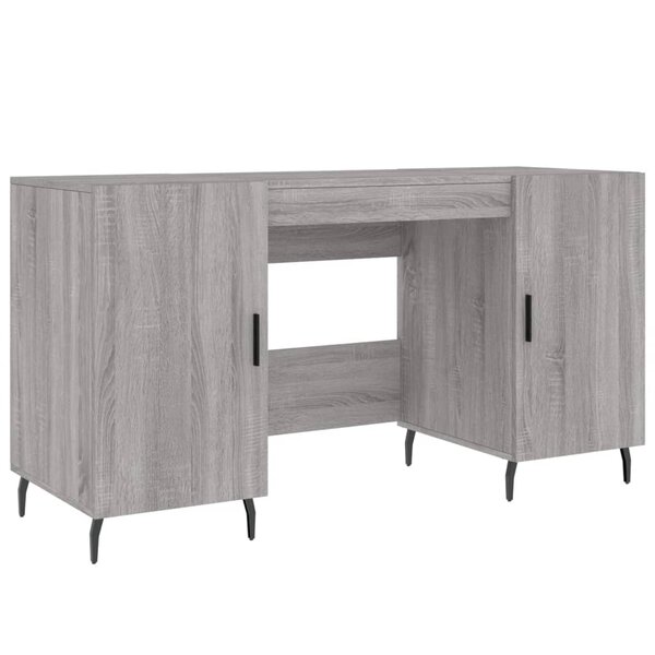 Bureau table poste de travail meuble d'ordinateur informatique étude sonoma 140 x 50 x 75 cm bois d'ingénierie gris 02_0023951