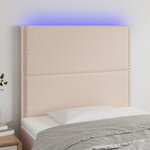 vidaXL Tête de lit à LED Cappuccino 100x5x118/128 cm Similicuir