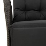 vidaXL Ensemble à manger de jardin coussins 5Pièces Noir Résine tressée