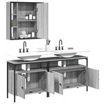 vidaXL Ensemble d'armoires de salle de bain 3 Pièces sonoma gris