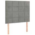 vidaXL Cadre de lit avec tête de lit Gris clair 90x190 cm Velours