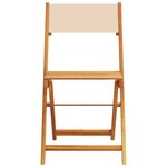 vidaXL Ensemble de bistro 3 Pièces beige tissu et bois massif