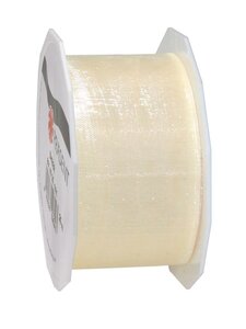 Organza sheer 25-m-rouleau 40 mm créme