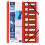 Trieur Polypropylène 3 Rabats Crystal Colours 8 Compartiments - Couleurs Assorties - X 10 - Exacompta