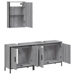 vidaXL Ensemble de meubles de salle de bain 3 Pièces Sonoma gris