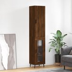 vidaXL Buffet haut Chêne marron 34 5x34x180 cm Bois d'ingénierie