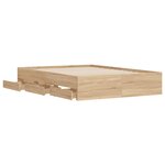 vidaXL Cadre de lit avec tiroirs sans matelas chêne sonoma 120x200 cm