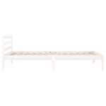 vidaXL Cadre de lit Bois de pin massif 100x200 cm blanc