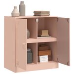 vidaXL Buffet rose 67x39x73 cm acier