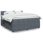 vidaXL Sommier à lattes de lit et matelas Gris foncé 180x200cm Velours