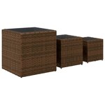 vidaXL Jardinières d'extérieur 3 Pièces marron résine tressée