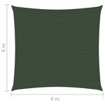 vidaXL Voile d'ombrage 160 g/m² Vert foncé 6x6 m PEHD