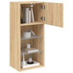 vidaXL Meuble TV avec lumières LED chêne sonoma 40 5x30x90 cm