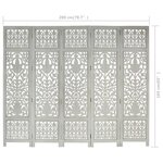 vidaXL Cloison de séparation 5 panneaux Gris 200x165 cm Bois manguier