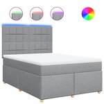 vidaXL Sommier à lattes de lit avec matelas Gris clair 140x190cm Tissu