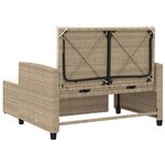 vidaXL Canapé de jardin avec coussins 2 places beige résine tressée