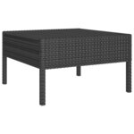Salon de jardin meuble d'extérieur ensemble de mobilier 13 pièces avec coussins résine tressée noir 02_0015786
