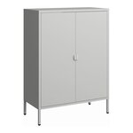 Armoire de bureau casier de bureau meuble de rangement pour salon bureau chambre atelier acier 110 x 80 x 40 cm gris clair 03_0006318