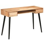 Bureau table meuble travail informatique à écrire bois d'acacia massif 118 cm 0502113
